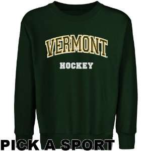 Vermont Catamounts Youth Custom Sport Arch Applique Crew Neck Fleece 