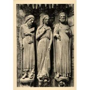  1937 Chartres Cathedral Balaam Sheba Solomon Sculpture 