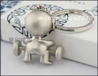   Boy Weightlifting Keychain Key Chain Ring Key Fob funny gift  