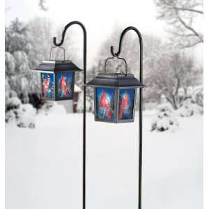  Cardinal Stained Glass Solar Holiday Garden Lantern By 