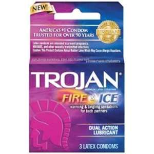  Condom: Trojan Pleasures Fire & Ice 3 Pack: Health 