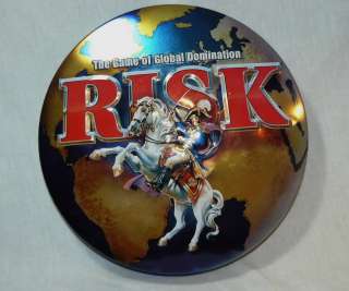 RISK THE GAME OF GLOBAL DOMINATION 2003 RARE ROUND TIN COLLECTOR BOX 