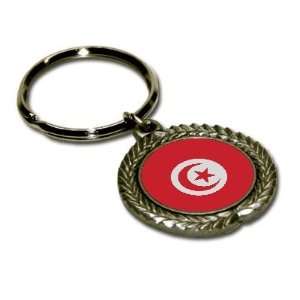 Tunisia Flag Pewter Key Chain