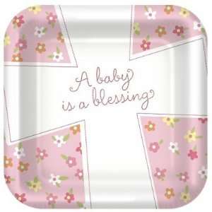    Blessed Baby Girl   Square Dinner Plates: Health & Personal Care