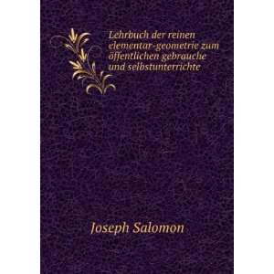   gebrauche und selbstunterrichte: Joseph Salomon:  Books