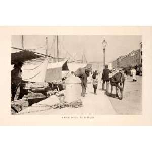 1908 Print Split Donkey Croatia Dalmatia Holbach Orange Vendor Market 