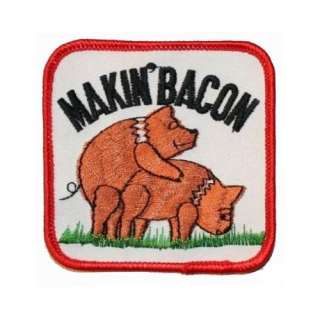  Makin Bacon Pig Hog Embroidered Iron on Biker Patch 