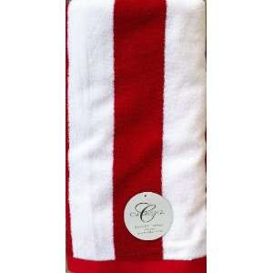  Charisma Resort Beach Towel (Red Cabana Stripe / 35 in x 