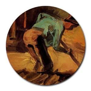  Man Stooping with Stick or Spade By Vincent Van Gogh Round 