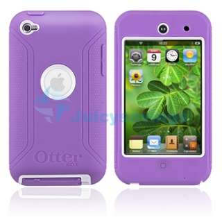  touch 4 4th G Otterbox Defender Purple/White Case Cover+Privacy Film
