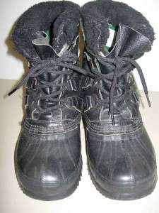 VINTAGE WOMENS Sz 8 Handcrafted BLACK Leather SOREL Winter Snow PAC 