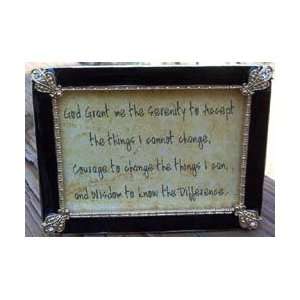   New Framed Serenity Prayer Gift Black Corner Jeweled: Home & Kitchen