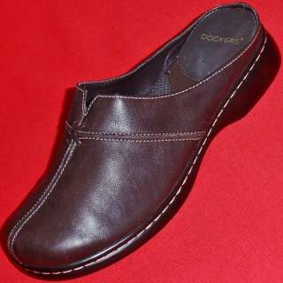   DARCIE Brown Leather Mules/Clogs Slip On Casual/Dress Shoes  