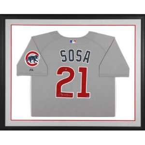  Sammy Sosa Chicago Cubs Framed Autographed Grey Majestic 