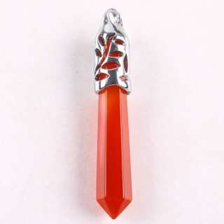 58x10mm Red Agate Gemstone Beads Pendulum Pendant 1pc  