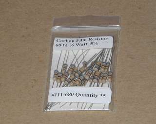 68 Ohm 1/2 Watt 5% Carbon Film Resistors (35pcs)  