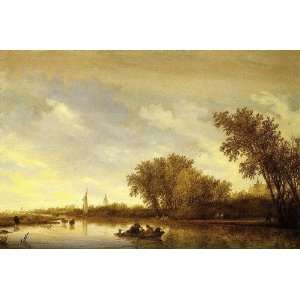   with Boats and Chateau, by Ruysdael Salomon van Home & Kitchen