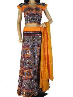 Ethnic Embroidered Chaniya Ghagra Lehnga Choli Dress L  