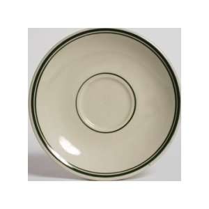   Saucer   American White with Green Band   3 Dozen: Kitchen & Dining