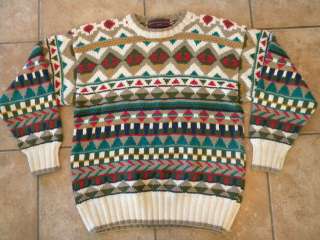 Vtg Chaps Ralph Lauren Indian Navajo Print Sweater Medium So soft 
