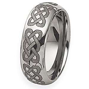  Chisel Tungsten Ring with Celtic Knot Design (8.0 mm 