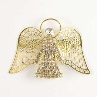 Christmas Gold Plated Guardian Angel Wing Decoration Brooch Pin  