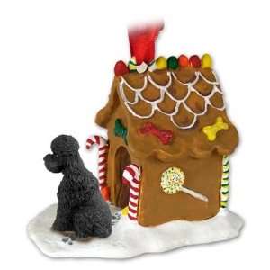 Poodle Sport Cut Gingerbread House Ornament   Black: Home 