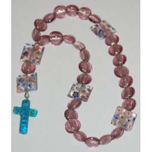  Anglican/Christian Prayer Beads Purple Tinted Glass Beads 