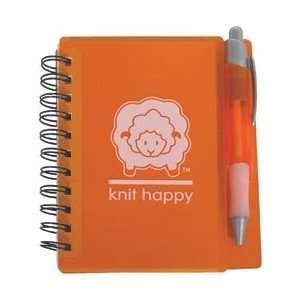  Knit Happy Idea Notebook & Pen Desk Set Orange Everything 