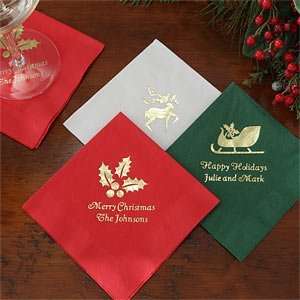  Personalized Christmas Party Beverage Napkins: Kitchen 