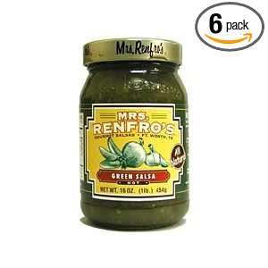 Renfro Fine Foods Salsa, Green, 16 Ounce (Pack of 6)  