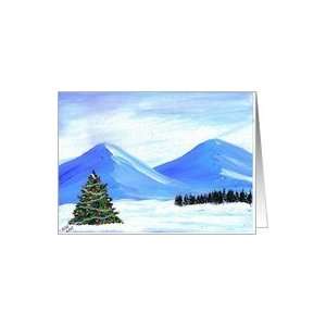 Beautiful Blue Snow Covered Mountains, background for a Lone Little 