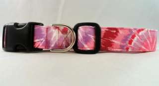 Awesome Hot Pink and Purple Tie Dye Dog Collar  