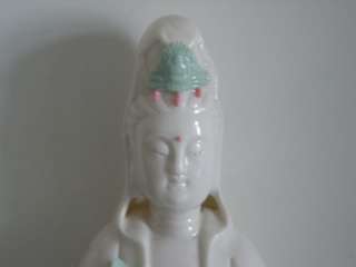 Chinese Blue and White Porcelain Kuanyin Buddha Statue  