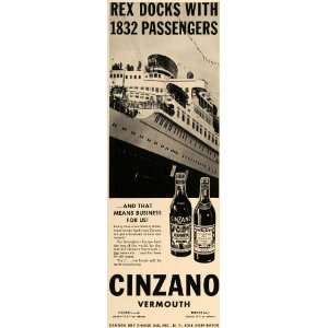  1936 Ad Canada Dry Cinzano French Italian Vermouth Ship 