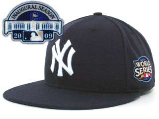 NWT New York Yankees 2009 World Series Cap sz 6 7/8 inaugural patch 