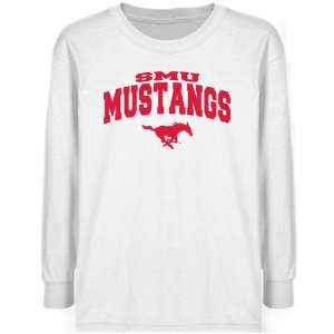 SMU Mustangs Youth White Logo Arch T shirt    