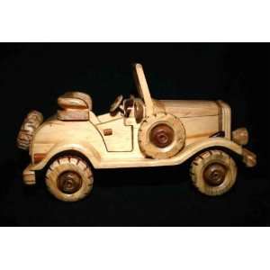   Wooden Toy Car Classic Vintage Model CMC_ROADSTER_001: Toys & Games