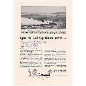  1954 Gold Cup Winner Slo Mo Shun V Boat Inco Monel Print 