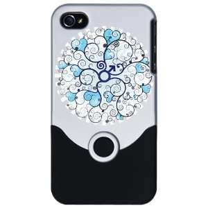  iPhone 4 or 4S Slider Case Silver Male Love Peace Symbol 