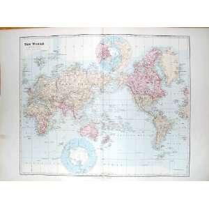  STANFORD MAP 1904 WORLD ATLAS SOUTH NORTH POLE: Home 