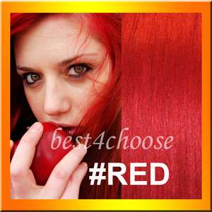 REMY Clips in Human Hair Extensions RED #  