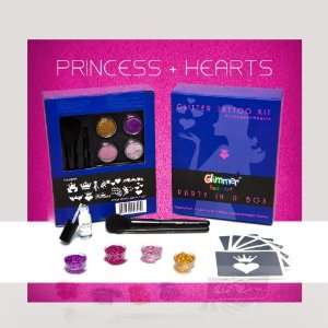    Princess and Hearts Professional Glitter Tattoo Kit Beauty