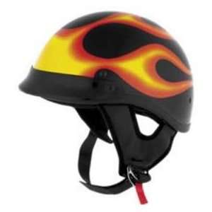 Skid Lid Helmets SL TRADITIONAL BLACK FLAMES 2XL MOTORCYCLE HELMETS