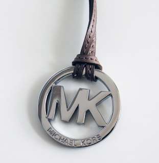 new michael kors logo hang tag mk polished nickel silvertone metal 