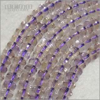   Natural Ametrine Faceted Rondelle Beads Amethyst Citrine #15167  