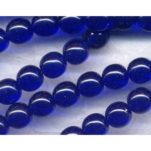  Cobalt Blue 8mm Glass Round Beads: Arts, Crafts & Sewing