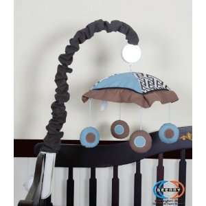   Mobile For Boutique Blue Brown Scribble 13 PCS Crib Bedding Set: Baby
