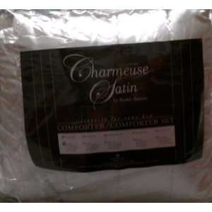  Twin Size Charmeuse Satin Comforter Set in Champagne. Set 
