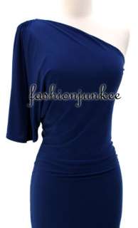 BLUE LONG One Shoulder Dress Full Length Evening 2XL  